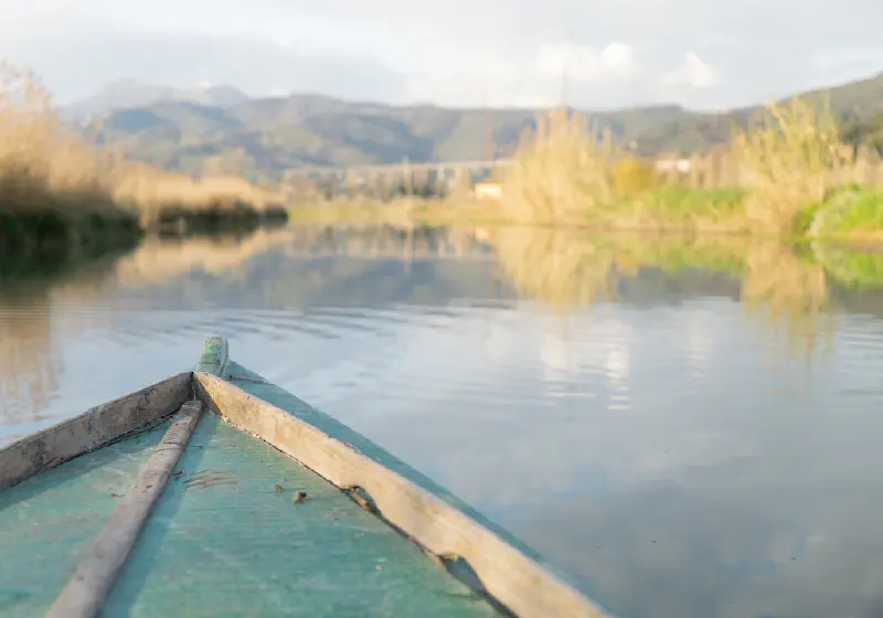 Wooden Boat on a Tuscan Wetland