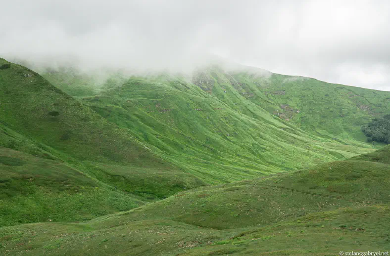 foggy mountain landscape corno alle scale